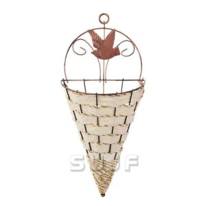 Flower Plant Pot Home Garden Wall Fence Hanging Planter Basket Cone Style