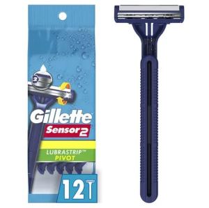 Gillette Sensor 2 Pivot Razors with Lubrastrip 12 Disposable Razors