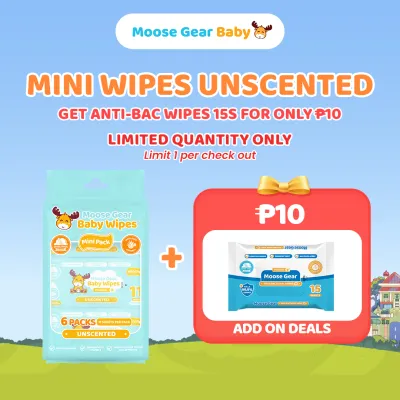 Moose Gear Baby Mini Wipes Premium Unscented 6PACKS (11s per pack) Extract Thick & Soft