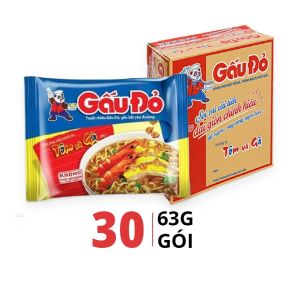 Combo 5 Gói Mì Gấu Đỏ tôm chua cay gói 63g
