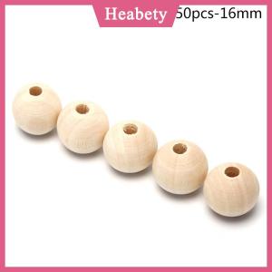 Heabety Vòng Gỗ Spacer Bead Tự Nhiên Không Sơn Bằng Gỗ Bóng Hạt DIY Craft Đồ Trang Sức