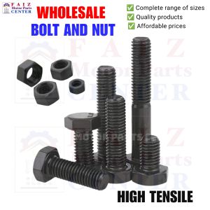 10 sets. HIGH TENSILE 7/16x3/4 inch up to 7/16x4 inches HEX.CAPSCREW BOLT W/ NUT(Carbon steel / KS)- ROUGH THREAD