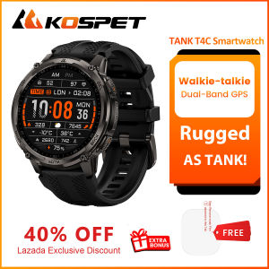Đồng hồ thông minh bền bỉ KOSPET TANK T4C tích hợp GPS chống nước 50M hỗ trợ cuộc gọi Bluetooth đo nồng độ oxy trong máu và có đèn pin tích hợp (dành cho nam/nữ)