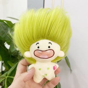 GONLUEZ 10cm Búp bê nhồi bông chòm sao lông dài Vải nhung lông Trang trí túi treo Búp bê hoàng đạo Bền Hoạt hình Móc Khóa  dây chuyền