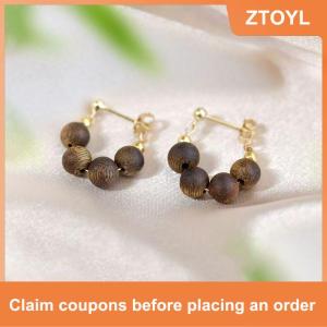 【ZTOYL】 Eaglewood Bông Tai Cho Phụ Nữ Thiết Kế Hương Thơm Tự Nhiên Bằng Gỗ Bông Tai Trọng Lượng Nhẹ Hàng Ngày Mặc Độc Đáo Văn Hóa Quà Tặng Cho Cô