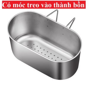 [HCM] Khay lọc rác bồn rửa chén bát rổ lọc thức ăn thừa khay đựng đồ rửa chén - Inox 304 cao cấp - CÓ MÓC TREO VÀO THÀNH BỒN