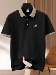 Jeans Fritz Contrast Collar Embroidered Polo Shirt For Men Short Sleeve Regular Fit Breathable Casual Summer Top COD Fast Delivery