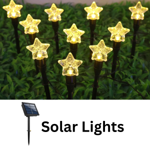 IQONICA 15LED Solar Star Lawn Light Waterproof Garden Pathway Outdoor Christmas Decoration