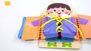 Multilayer Wooden Board for Children Montessori Early Education Games Quiet Books Sensory Toy Dressing Practice