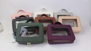 Customized Letters Colorful Saffiano Portable Cosmetic Case Travel Transparent Makeup Bag PVC Cosmetic Bag TPU Wash Bag2026