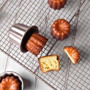 Fantic 6pcs Canele Mold Cake Pan Non Stick Small Canele Molds Muffin Bakeware Cupcake Pan Carbon Steel Pastry Mould Mini Cupcake Holder