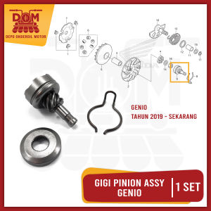 Gigi Pinion Assy GENIO (TOKAIDO) - Gear Ger Pinion Kick Stater Komplit Slah Selah HONDA BEAT NEW ECO