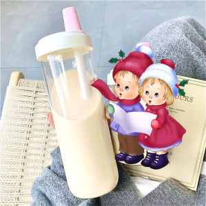 Pearl milk tea straw cup 850ml Portable straw cup Large capacity straw cup tumbler Drink straw cup