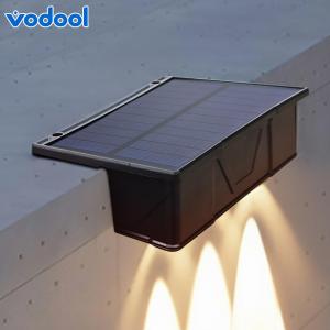 2 Pack 3 LED Sunlight Powered Lamp IP65 Waterproof Solar Fence Wall Light Wall Mounted Solar Outdoor Light for Porch Backyard Fence Garden Decor