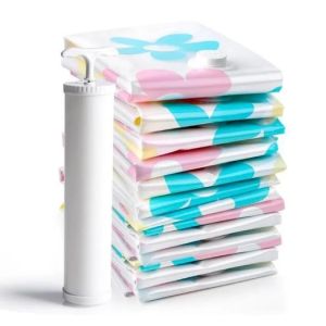 11PCS/SET Resealable Vacuum Compression Storage Bags Space Saver for Clothes Blankets etc.