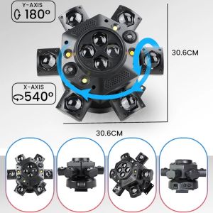 150W Moving Head Disco Light RGBW Remote Control DMX512 6 Arms Bee-EyesBeam DJ Party Lights Stage Effect for Events Club