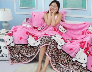 Selimut Bulu Halus Tebal Ukuran 150x200 Motif Karakter Anak Cantik Murah Berkualitas