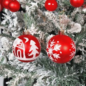 ERMENLED 44Pcs/Set Shiny Christmas Ball 6/3CM Creative Xmas Ornament Ball Durable Christmas Pendant Decorations Party