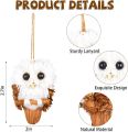 4Pcs White Owl Ornaments - Handmade Hanging Animal Ornaments, Christmas Decor - Ideal for Christmas Tree Decoration, Holiday Centerpiece, and Home Decor. 