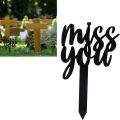 YES LADY Black Acrylic Miss You Memorial Stake Durable Waterproof Grave ...