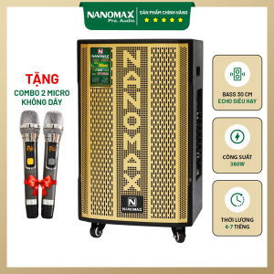 [ Tặng Kèm 2 Micro ] Loa Kéo Karaoke Công Suất Lớn  Loa Kéo Nanomax SK-12X3 Bass 30cm 380w  Karaoke Bluetooth Tặng Kèm 2 Micro Không Dây Kết Nối Bluetooth Đọc Được USB Thẻ Nhớ C Bảo Hành 12 Tháng.