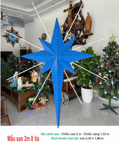 Ngôi sao noel ngôi sao Giáng Sinh mã S20-8 ( 8 tia sáng ) với chất liệu led full coler 100% dây đồng hàng cao cấp
