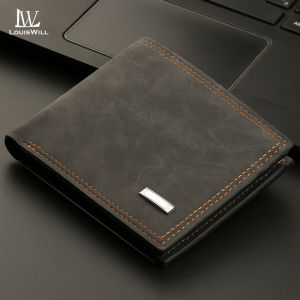 LouisWill Wallet Fashion Mens Wallet Men Short Wallet Super Soft PU Wallet Foldable Wallet Frosted wallet Vintage Wallet Zipper Wallet Business Wallets Multi-card Pocket Wallet ID Credit Cards Holders Purse