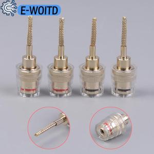 E-WOITD 2 4Pcs 4MM Banana Female To 2MM Pin Connector HIFI Cable Adapter Plug Braided Copper Wire Socket