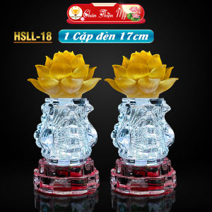 Đèn Bàn Thờ Hoa Sen Lưu Ly LED Đổi Màu CHÂN THIỆN MỸ Đèn Trang Trí Bàn Thờ HSLL-18