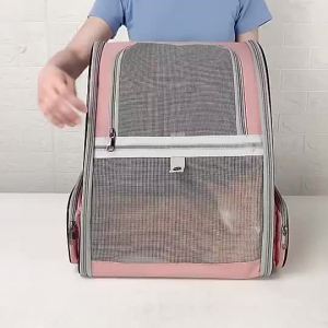 Pet Backpack Carrier for Small Cats Dogs Ventilated Design Safety Straps Buckle Support Collapsible Designed for Travel Hiking