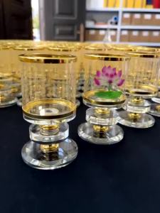 【Ship in 24H】candle holder水晶莲花心经酥油灯灯盏蜡烛台防风罩佛前供灯佛灯架家用烛台摆件