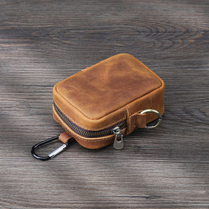 Horse Leather Outdoor Sports Belt Waist Bag Zipper Organizer Coins Keys Purse Genuine Leather Cases