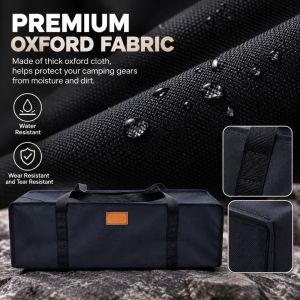 VERMILL Lớn Túi đựng dụng cụ di chuyển đồ đạc Vải Oxford 600D Đen Túi đựng lều Nhiều kích cỡ Túi đựng cột mái che bằng vải bạt Đồ dùng ngoài trời