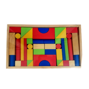 Mainan Edukasi Anak City Block CB 42 Kayu Balok Susun Warna Natural Kayu Semi Colour Colourfull Blok Bangun Montessori Toys