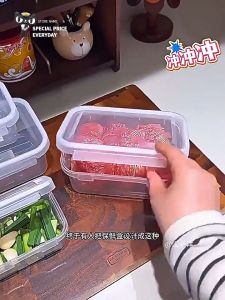 Refrigerator Food Storage Containers with Lids 900ml Large Capacity Leak Proof BPA Free for Fruits Vegetables Meat Stackable Clear Plastic Sealed Box Kitchen Fresh Keeping Organizer
