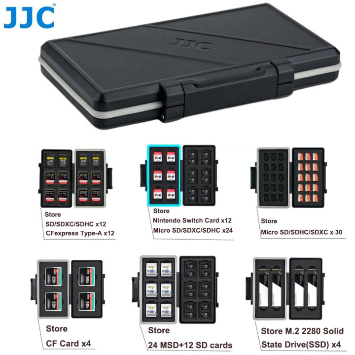 JJC Memory Card Storage Box 36/24/6/4 Slot for SD Card, MSD, Micro