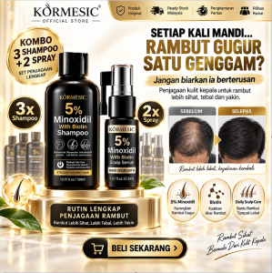 KORMESIC 5% Minoxidil Hair Serum - Biotin Anti Hair Loss Hair Regrowth Treatment Scalp Care Tonic for Men & Women Reduces Hair Fall Strengthens Hair Roots Malaysia Ready Stock