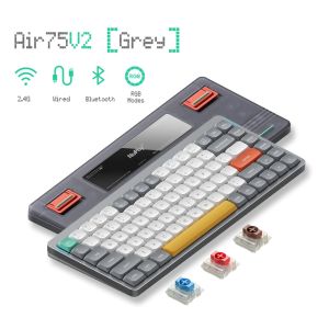 NuPhy Air75 V2 Wireless Mechanical Keyboard Bluetooth 5.1 2.4G USB-C Tri-Mode RGB Backlit 75% Layout