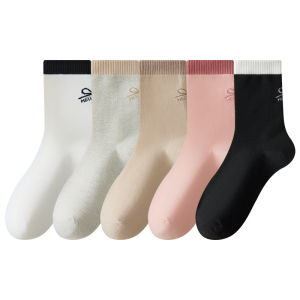 ถุงน่อง ถุงเท้าสูงปานกลาง วัสดุยืดหยุ่น ความทนทาน แฟชั่ น ุ่มสบาย ทนต่อการสึกหรอ กักเก็บความอบอุ่นได้ดี