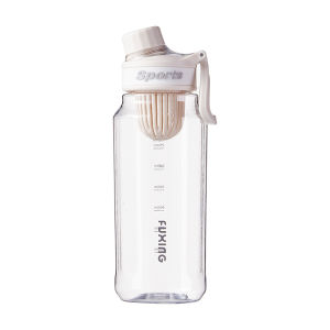 Minimalist sports water bottle for men and women students outdoor portable water bottle stylish fitness cup with tea separator plastic cup
