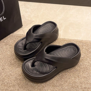 Free Shipping 2026 New Thick-Soled Flip-Flops Fashionable Summer Mesh Design 6Cm Height Increase Thick-Soled Non-Slip Beach Sandals For Outdoor Wear