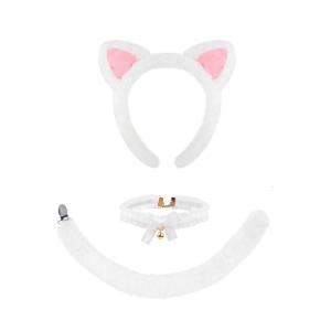 Animal Cats Costumes Cats Ears Headband Tail Choker Tutu Skirt Animal Fancy Costume Kit Halloween Cosplay Party Accessory