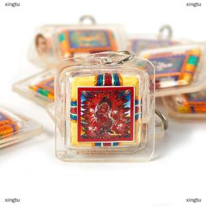 [COD] xingtu Tibetan Tangka Green Tara Buddhism Keychains Small Pendants Pocket Fengshui Key Chain Decoration