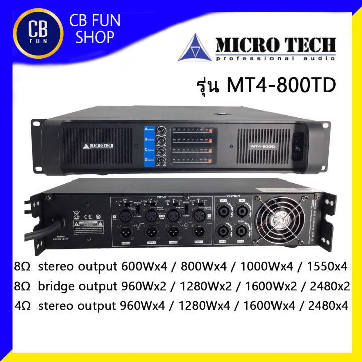 MICROTECH MT4-800D เพาเวอร์แอมป์ 4CH 1000Watt X4 CHANNEL สินค้าใหม่ ทุก ...