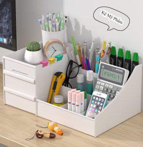 Kệ Mỹ Phẩm Bằng Nhựa 4 tầng Để Bàn Có Ngăn Kéo Tiện Dụng - Kệ Đựng Mỹ Phẩm Để Đồ Trang Điểm  Bút Viết Sổ Tay Đa Năng