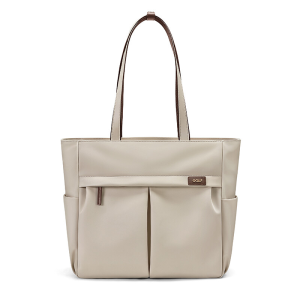 GOLF QUALITY Laptop Tote Bag Women Office Work Tote Bags For Ladies With Zipper Nylon Waterproof Anti Theft Shoulder Bag Solid Large Multi Pocket Black Beige