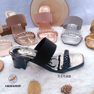 ALIZA-SANDAL SEPATU WANITA HEELS HAK TAHU 5CM MOTIF KARET KEPANG TERBARU 2021
