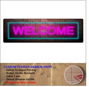CUSTOM SIGN TULISAN NEON STIKER AKRILIK SESUKAMU
