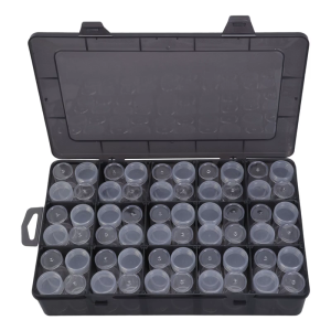 Multi Compartment Clear Storage Container Featuring 15 Grids And 60 Round Bottles Ideal For Home Or Office Use