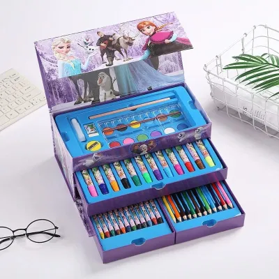 Frozen 54Pcs/Set Kids Drawing Art Set Cartoon Painting Pen Colour Pencils